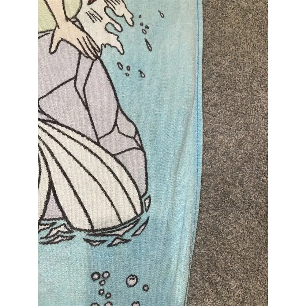 Little Mermaid Vintage 1990's Franco Disney Beach Towel 30x58 RARE Ariel Triton